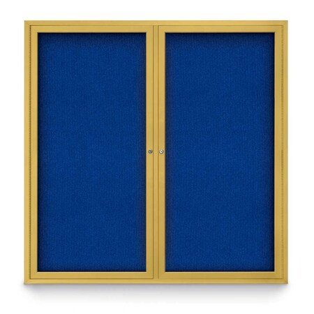 United Visual Products Sliding Door Indoor Enclosed Corkboard, 9 UV9029ACSH-SATIN-ULTMAR